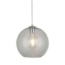 Searchlight Balls 1635 Pendelleuchte-Chrom matt-Glas klar