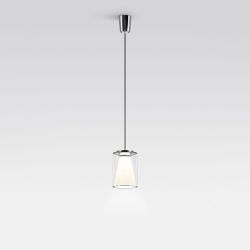 Serien Lighting Drum Suspension LED-Pendelleuchte-Glasschirm klar-Glas lang-Größe S Ø 160 mm-Tube Stahlrohrabhängung-mit LED (2700K)