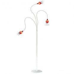 Serien Lighting Poppy Stehleuchte/Floor 3 Arm beige - Schirm rot