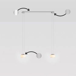 Serien Lighting Reef Suspension 1 LED-Pendelleuchte mit Baldachinprofil 2-flammig-Aluminium poliert-Aluminium gebürstet 01