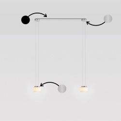 Serien Lighting Reef Suspension 1 LED-Pendelleuchte mit Baldachinprofil 2-flammig-Schwarz-Aluminium gebürstet 01