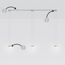 Serien Lighting Reef Suspension 1 LED-Pendelleuchte mit Baldachinprofil 3-flammig-Aluminium gebürstet-Aluminium gebürstet