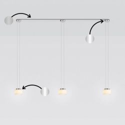 Serien Lighting Reef Suspension 1 LED-Pendelleuchte mit Baldachinprofil 3-flammig-Aluminium gebürstet-Aluminium poliert