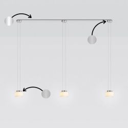 Serien Lighting Reef Suspension 1 LED-Pendelleuchte mit Baldachinprofil 3-flammig-Aluminium poliert-Aluminium gebürstet