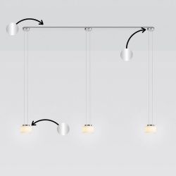 Serien Lighting Reef Suspension 1 LED-Pendelleuchte mit Baldachinprofil 3-flammig-Aluminium poliert-Aluminium poliert