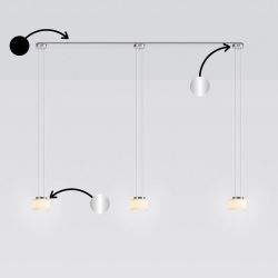 Serien Lighting Reef Suspension 1 LED-Pendelleuchte mit Baldachinprofil 3-flammig-Schwarz-Aluminium poliert