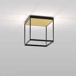 Serien Lighting Reflex² Ceiling M 300 LED-Deckenleuchte-Schwarz-Pyramidenstruktur Gold-mit LED (2700K) 01