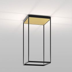 Serien Lighting Reflex² Ceiling M 600 LED-Deckenleuchte-Schwarz-Pyramidenstruktur Gold-mit LED (2700K) 01