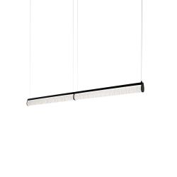 Slamp Modula Suspension Double LED-Pendelleuchte-Schwarz-Diffusor Plissé