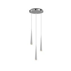 Tobias Grau Niceone Rain Trio 30 LED-Pendelleuchte 3-flammig Aluminium poliert/Grau/Aluminium poliert