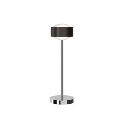 Top Light Puk! 120 Eye Table Avantgarde Tischleuchte-Black Wood/Chrom-Linse matt-Höhe 370 mm-mit Dimmer