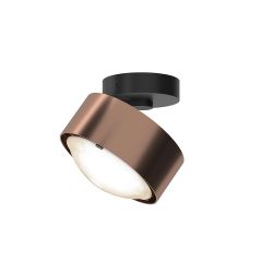 Top Light Puk! 120 Move Avantgarde LED-Deckenstrahler-Kupfer gebürstet/Schwarz matt-Linse klar-mit LED (2700K)
