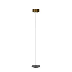 Top Light Puk! 160 Eye Floor Avantgarde Stehleuchte-Messing gebürstet/Schwarz matt-Glas mattiert-ohne Dimmer