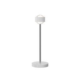 Top Light Puk! 80 Eye Table Avantgarde LED-Tischleuchte-Weiß matt/Chrom-Linse matt-Höhe 370 mm-mit LED (2700K)