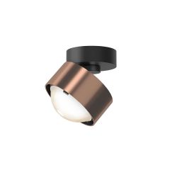 Top Light Puk! 80 Move Avantgarde LED-Deckenstrahler-Kupfer gebürstet/Schwarz matt-Linse klar-mit LED (2700K)