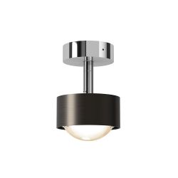 Top Light Puk! 80 Turn Avantgarde Deckenstrahler-Black Wood/Chrom-Downlight-Linse klar