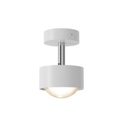 Top Light Puk! 80 Turn Avantgarde Deckenstrahler-Weiß matt/Chrom-Downlight-Linse klar