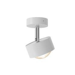 Top Light Puk! 80 Turn Avantgarde HV-LED-Deckenstrahler-Weiß matt/Chrom-Up- und Downlight-Linse klar-mit LED (2700K)