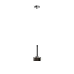 Top Light Puk! 80 Drop Avantgarde Pendelleuchte-Black Wood/Chrom-Glas mattiert