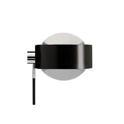 Top Light Puk Hotel LED-Wandleuchte-Schwarz-Armlänge 30 cm-Linse klar-Linse matt-mit LED (2800K)