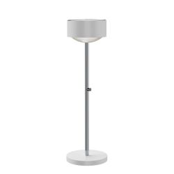 Top Light Puk Maxx Eye Table LED-Tischleuchte-Weiß matt/Chrom-Glas mattiert-Höhe 470 mm-mit LED (2700K)