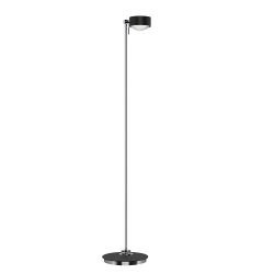 Top Light Puk Maxx Floor Mini Stehleuchte-Schwarz matt/Chrom-Glas matt-Linse matt-ohne Dimmer