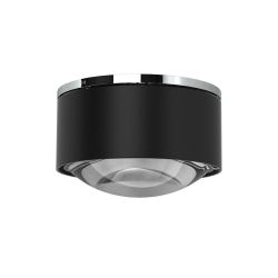 Top Light Puk Maxx One 2 LED-Deckenleuchte-Schwarz matt/Chrom-Linse klar-mit LED (2700K)