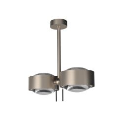 Top Light Puk Maxx Side Twin LED-Deckenleuchte-Nickel matt-Armlänge 40 cm-Linse klar-Linse matt-mit LED (2800K)