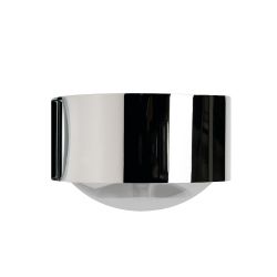 Top Light Puk Maxx Side Twin LED-Wandleuchte-Chrom-Armlänge 20 cm-Glas matt-Linse matt-mit LED (2800K)