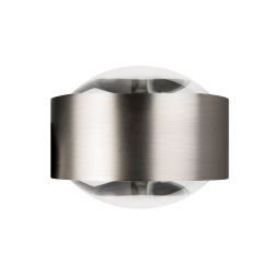 Top Light Puk Maxx Side Twin LED-Wandleuchte-Nickel matt-Armlänge 20 cm-Linse klar-Linse klar-mit LED (2800K)