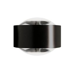 Top Light Puk Maxx Side Twin LED-Wandleuchte-Schwarz-Armlänge 20 cm-Linse klar-Linse klar-mit LED (2800K)