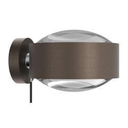 Top Light Puk Meg Maxx Wall + Outdoor LED-Außenleuchte-Braun matt-Linse matt-Linse klar-mit LED (2700K)