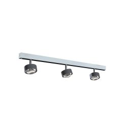 Top Light Puk Mini Choice Turn Deckenstrahler-Anthrazit matt/Chrom-Länge 85 cm-Glas mattiert