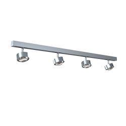 Top Light Puk Mini Choice Turn Deckenstrahler-Chrom matt-Länge 105 cm-Glas mattiert