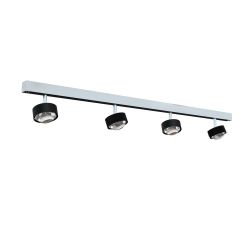 Top Light Puk Mini Choice Turn Deckenstrahler-Schwarz matt/Chrom-Länge 105 cm-Glas mattiert