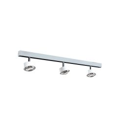 Top Light Puk Mini Choice Turn Deckenstrahler-Weiß matt/Chrom-Länge 85 cm-Glas mattiert