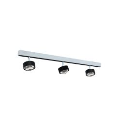 Top Light Puk Mini Choice Turn LED-Deckenleuchte-Schwarz matt/Chrom-Länge 85 cm-Linse klar-mit LED (2700K)