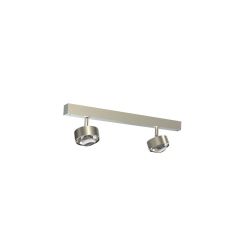 Top Light Puk Mini Choice Turn LED-Deckenstrahler-Nickel matt-Länge 45 cm-Linse klar-mit LED (2700K)