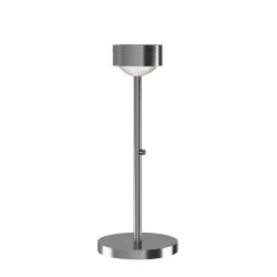 Top Light Puk Mini Eye Table LED-Tischleuchte-Chrom matt-kein Einsatz-Höhe 370 mm-mit LED (2700K)