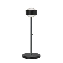 Top Light Puk Mini Eye Table LED-Tischleuchte-Schwarz matt/Chrom-Linse matt-Höhe 370 mm-mit LED (2700K)