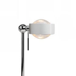 Top Light Puk Mini Table Single LED-Tischleuchte-Weiß matt/Chrom-Linse klar-Linse klar-Höhe 800 mm-mit LED (2700K)