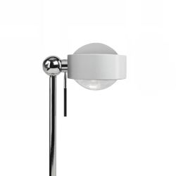 Top Light Puk Mini Table Single LED-Tischleuchte-Weiß matt/Chrom-Linse matt-Linse klar-Höhe 600 mm-mit LED (2700K)