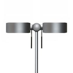Top Light Puk Mini Table Twin Tischleuchte-Chrom matt-kein Einsatz-kein Einsatz-Höhe 600 mm
