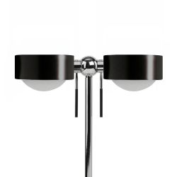 Top Light Puk Mini Table Twin Tischleuchte-Schwarz matt/Chrom-Glas matt-Linse matt-Höhe 600 mm