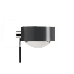 Top Light Puk Wing Single LED-Wandleuchte-Anthrazit matt/Chrom-Armlänge 30 cm-Glas matt-Linse klar-mit LED (2700K)