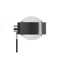 Top Light Puk Wing Single LED-Wandleuchte-Anthrazit/Chrom-Armlänge 30 cm-Linse klar-Linse klar-mit LED (2800K)