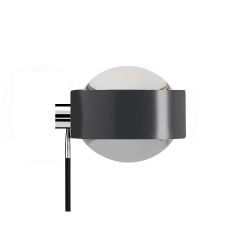 Top Light Puk Wing Single LED-Wandleuchte-Anthrazit/Chrom-Armlänge 30 cm-Linse klar-Linse matt-mit LED (2800K)