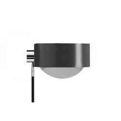 Top Light Puk Wing Single LED-Wandleuchte-Anthrazit/Chrom-Armlänge 40 cm-Glas matt-Linse matt-mit LED (2800K)
