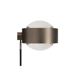 Top Light Puk Wing Single LED-Wandleuchte-Nickel matt-Armlänge 20 cm-Linse klar-Linse klar-mit LED (2800K)