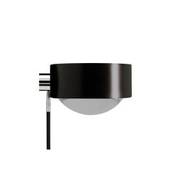 Top Light Puk Wing Single LED-Wandleuchte-Schwarz/Chrom-Armlänge 20 cm-Glas matt-Linse matt-mit LED (2800K)